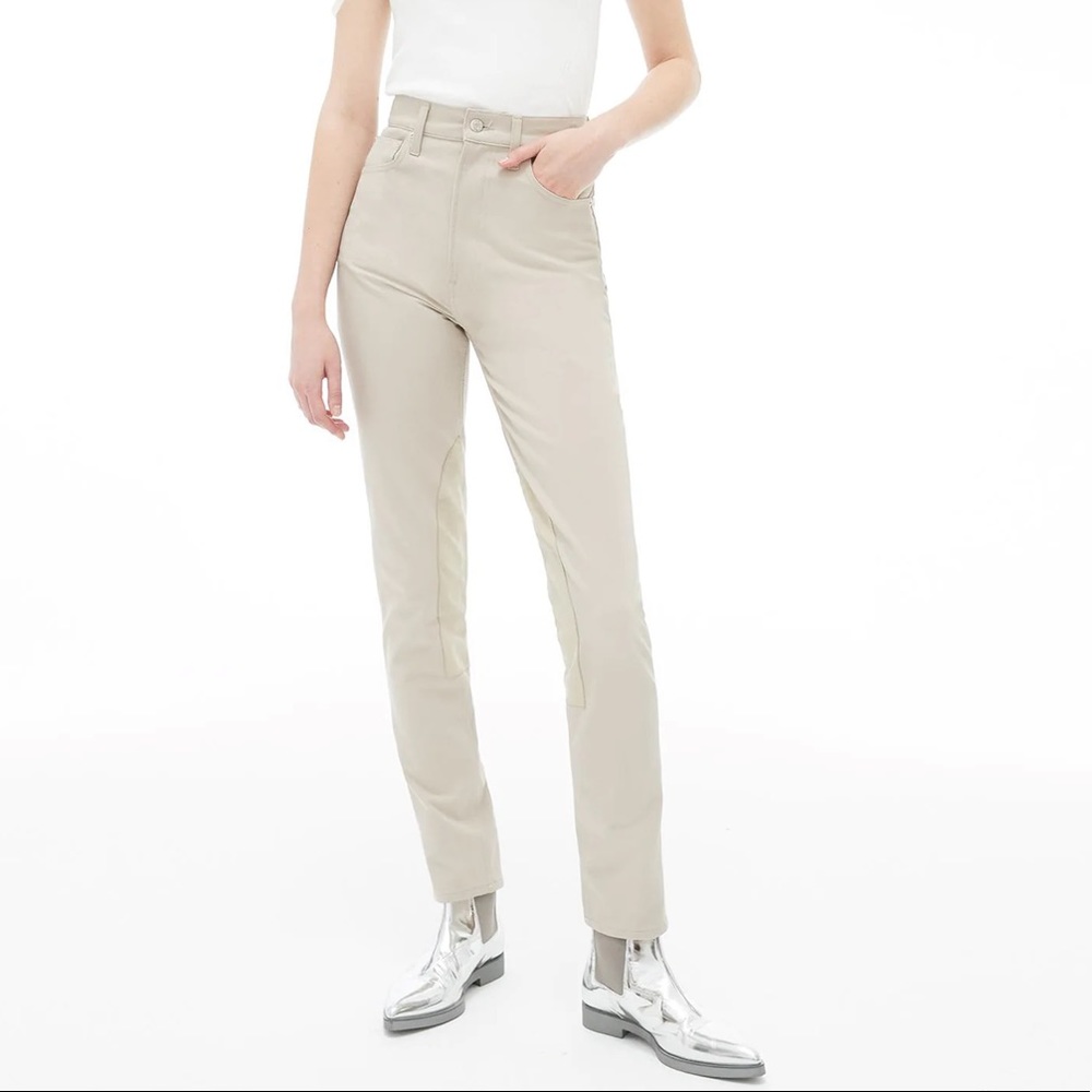 Helmut Lang Femme Hi Rider Straight Jeans Natural Tan High Rise